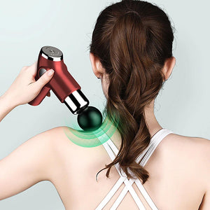 Mini Massage Gun | LCD Display Percussion Massager | Muscle Relaxing Therapy | Deep Tissue | Red
