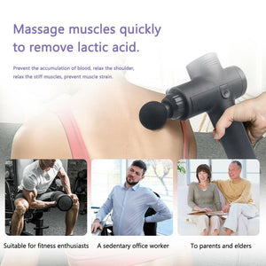 POWERFUL 6 Heads LCD Massage Gun | Percussion Vibration Muscle Therapy | Deep Tissue | Carbon Fiber