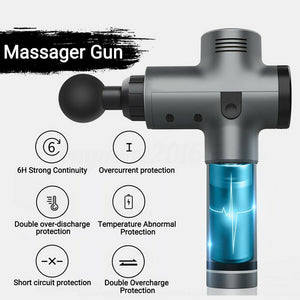 POWERFUL 6 Heads LCD Massage Gun | Percussion Vibration Muscle Therapy | Deep Tissue | Carbon Fiber