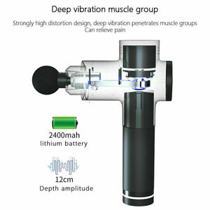 POWERFUL 6 Heads LCD Massage Gun | Percussion Vibration Muscle Therapy | Deep Tissue | Carbon Fiber