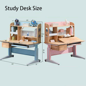 Adjustable Children's Study Desk | Solid Rubber Wood | 120cm | Ergonomic | Blue