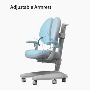 Children Study Desk Chair Set | Solid Rubber Wood | Height Adjustable | 120cm | Blue | Kids Ergonomic