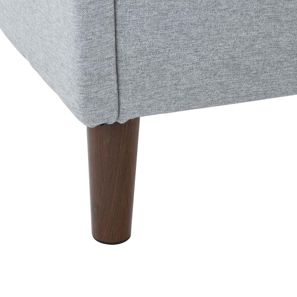 Bedframe with Wooden Slats (Light Grey) – Queen