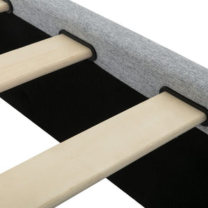 Bedframe with Wooden Slats (Light Grey) – Queen