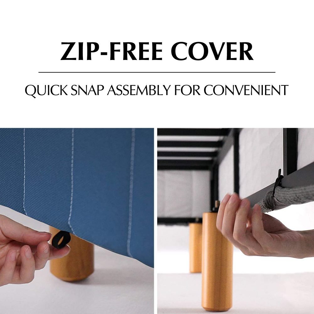 Metal Bedframe Mattress Foundation (Light Grey) – Double