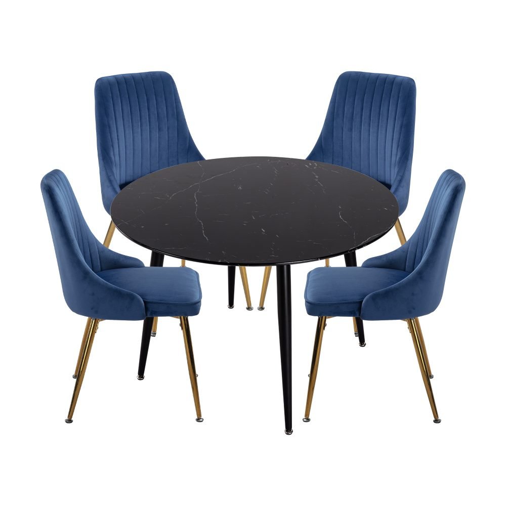 Blue Velvet Bistro Dining Set