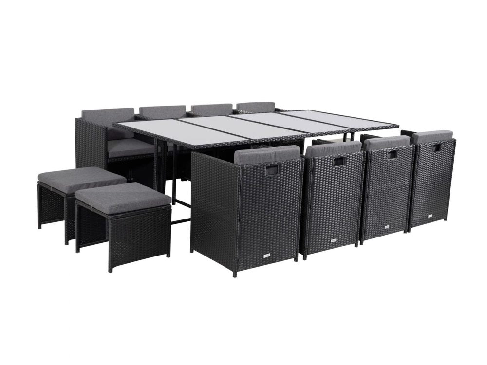 Bali 13PC Outdoor Dining Set - Black