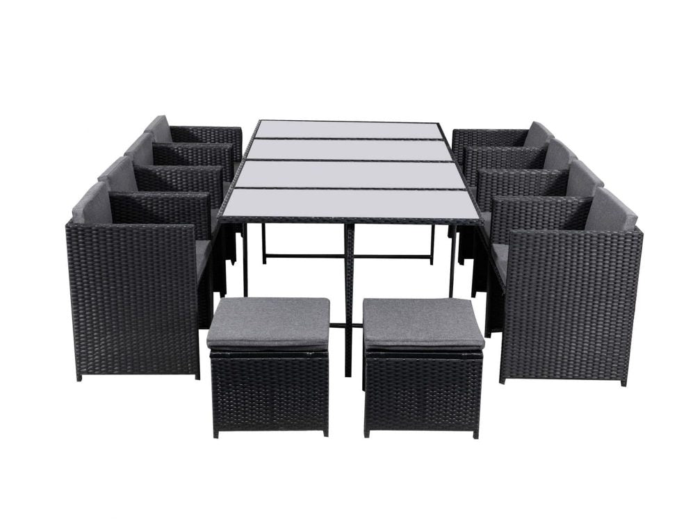 Bali 13PC Outdoor Dining Set - Black