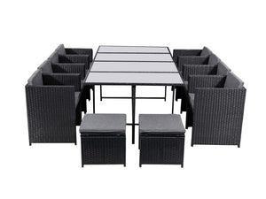 Bali 13PC Outdoor Dining Set - Black