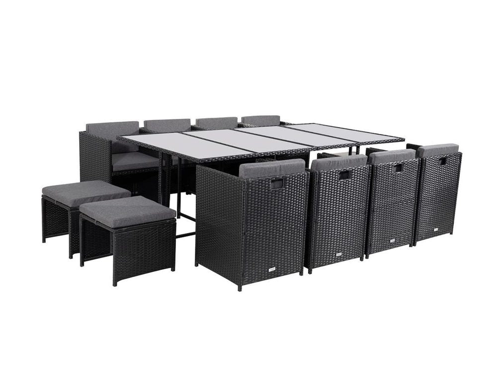 Bali 13PC Outdoor Dining Set - Black