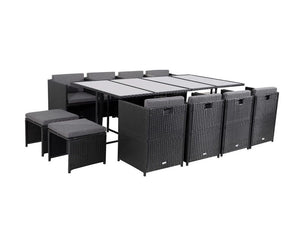 Bali 13PC Outdoor Dining Set - Black