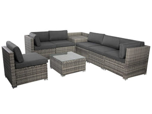 8PCS Outdoor Furniture Modular Lounge Sofa Lizard – Grey