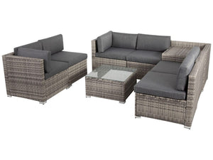 8PCS Outdoor Furniture Modular Lounge Sofa Lizard – Grey