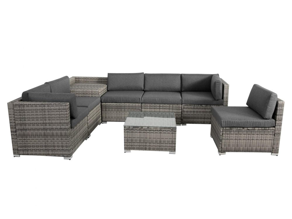 8PCS Outdoor Furniture Modular Lounge Sofa Lizard – Grey