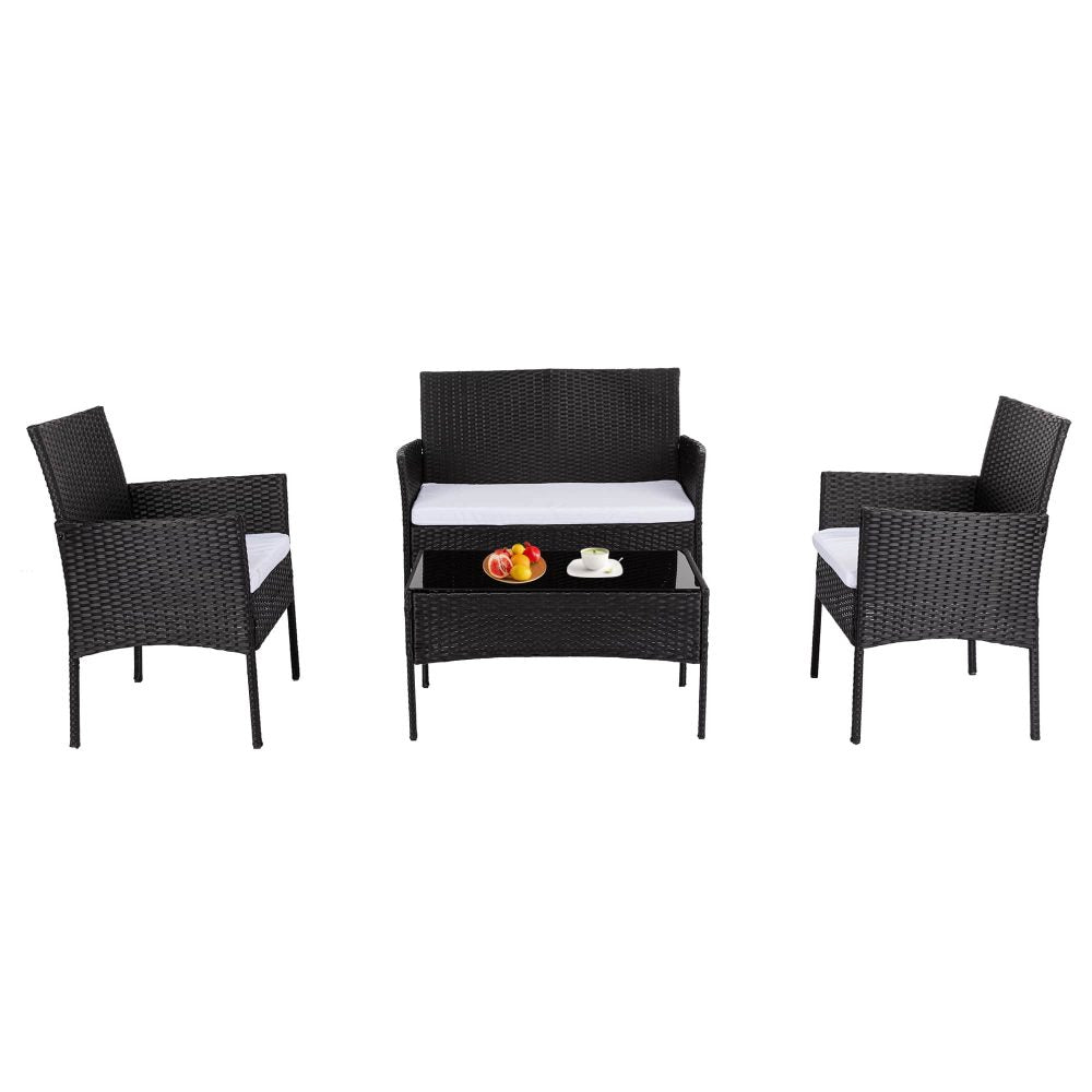 Ville 4-Seater PE Wicker Outdoor Lounge Sofa Set