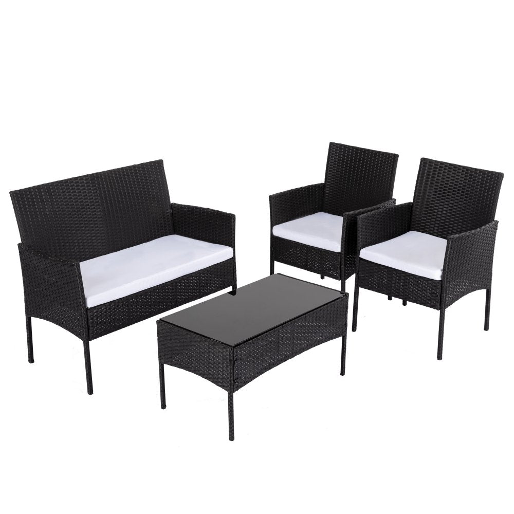 Ville 4-Seater PE Wicker Outdoor Lounge Sofa Set