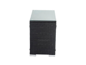 Outdoor Wicker End Table Black