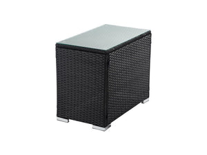 Outdoor Wicker End Table Black