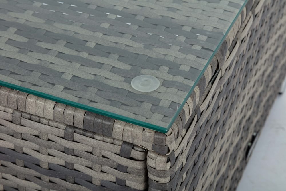 7PC Outdoor Wicker Lounge with Storage Corner (Grey)