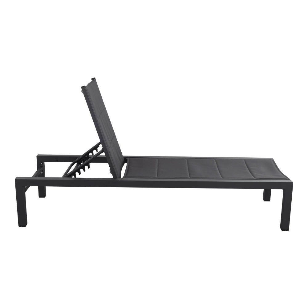 Adjustable Outdoor Sun Lounger - Aluminium in Dark Grey