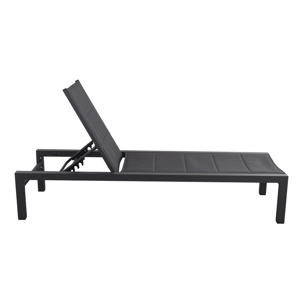Adjustable Outdoor Sun Lounger - Aluminium in Dark Grey