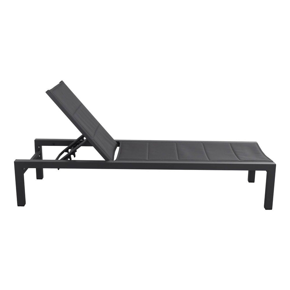 Adjustable Outdoor Sun Lounger - Aluminium in Dark Grey