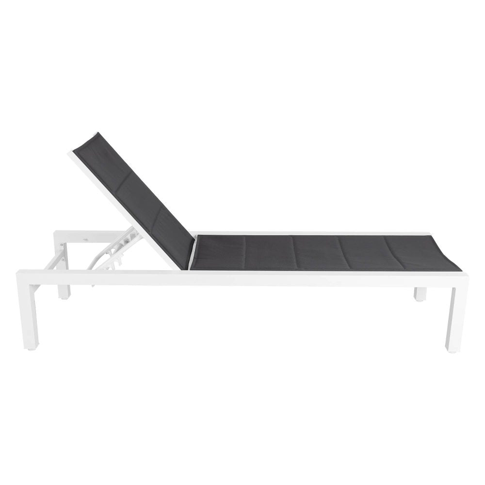 Adjustable Outdoor Sun Lounger - Aluminium in White