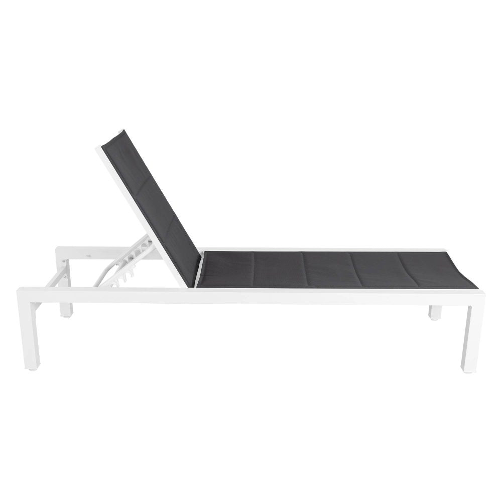 Adjustable Outdoor Sun Lounger - Aluminium in White