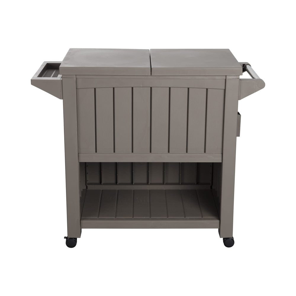 Garden Bar Serving Cart with Cooler | Taupe
