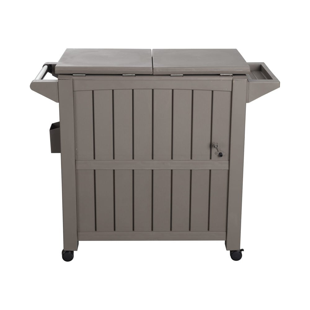 Garden Bar Serving Cart with Cooler | Taupe