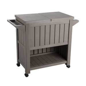Garden Bar Serving Cart with Cooler | Taupe