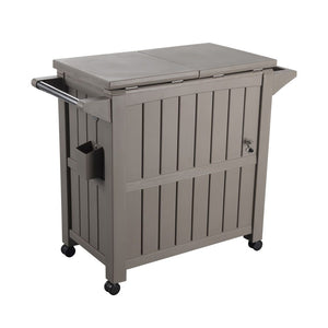 Garden Bar Serving Cart with Cooler | Taupe