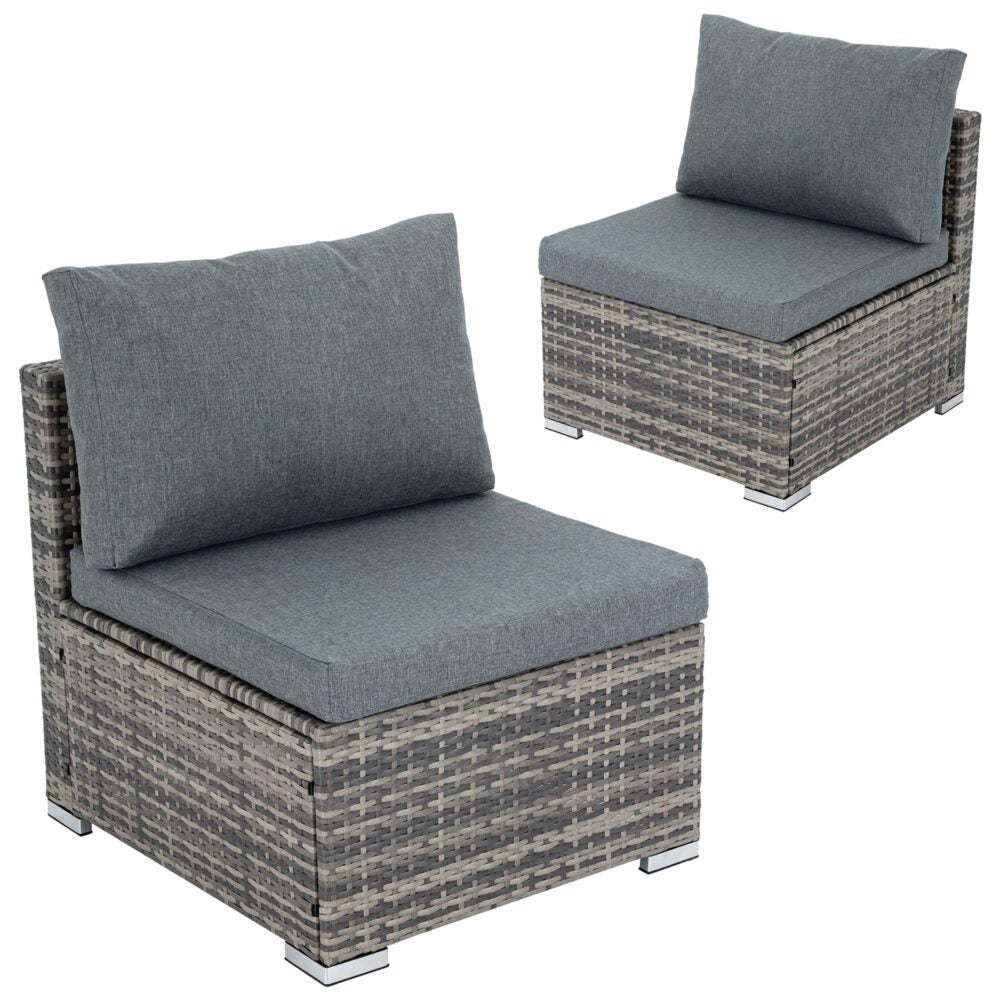 Grey Armless Outdoor Sofa Set | Stylish Patio Furniture