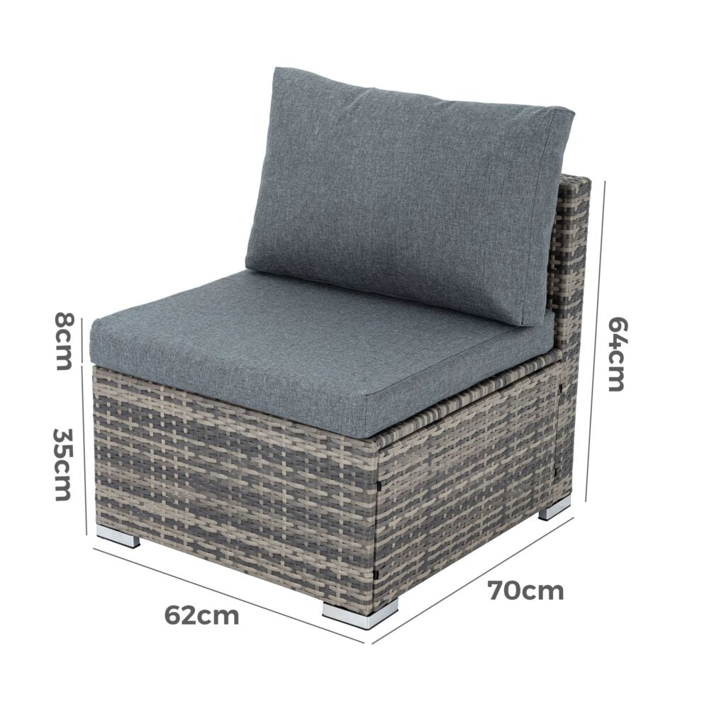 Grey Armless Outdoor Sofa Set | Stylish Patio Furniture