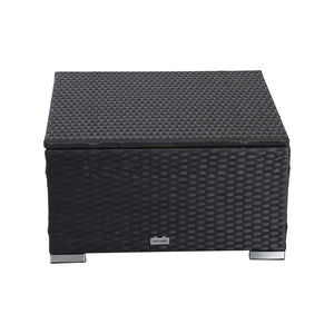 Outdoor Wicker Ottoman in Black