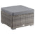 Outdoor Wicker Ottoman in Grey