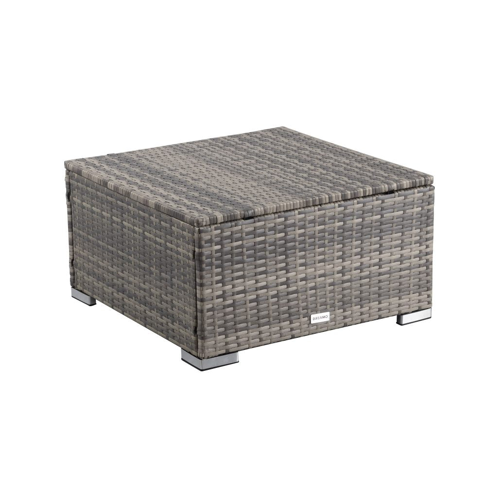 Outdoor Wicker Ottoman in Grey