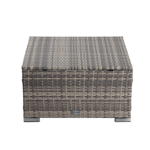 Outdoor Wicker Ottoman in Grey