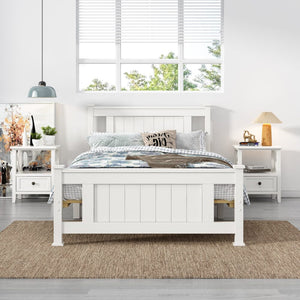 Single Solid Pine Timber Bed Frame - White | Simple and Sturdy Design