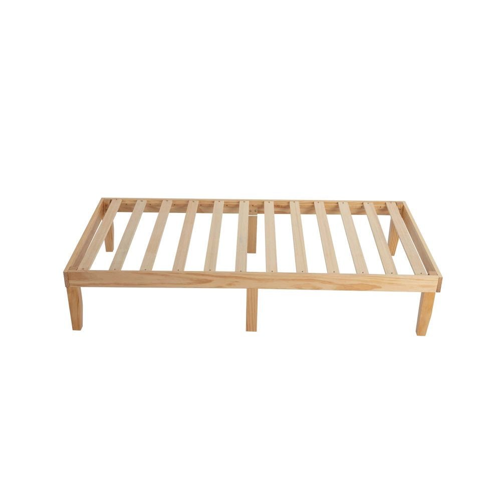 Natural Wooden Bed Base Single