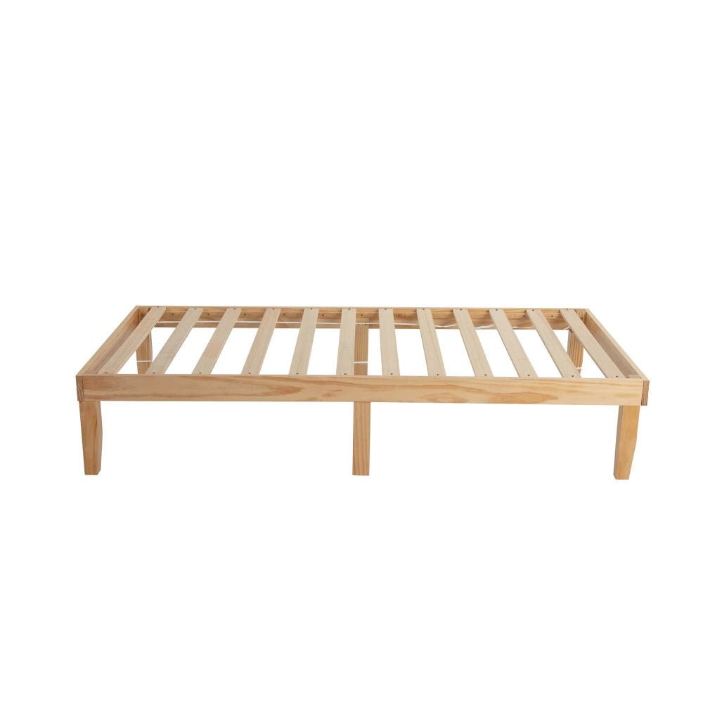 Natural Wooden Bed Base Single
