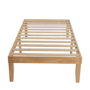 Natural Wooden Bed Base Single