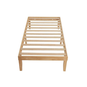 Natural Wooden Bed Base Single