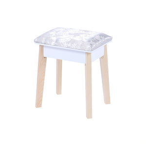 Dressing Vanity Table Stool Set | LED Lighted Mirror, Elegant White