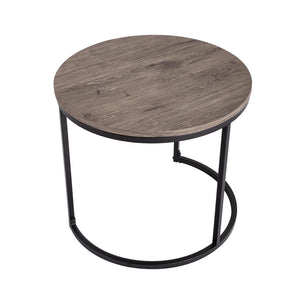 2 Piece Nesting Coffee Tables Set Dark Grey