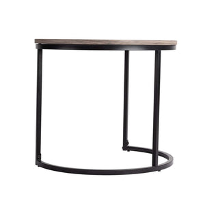 2 Piece Nesting Coffee Tables Set Dark Grey