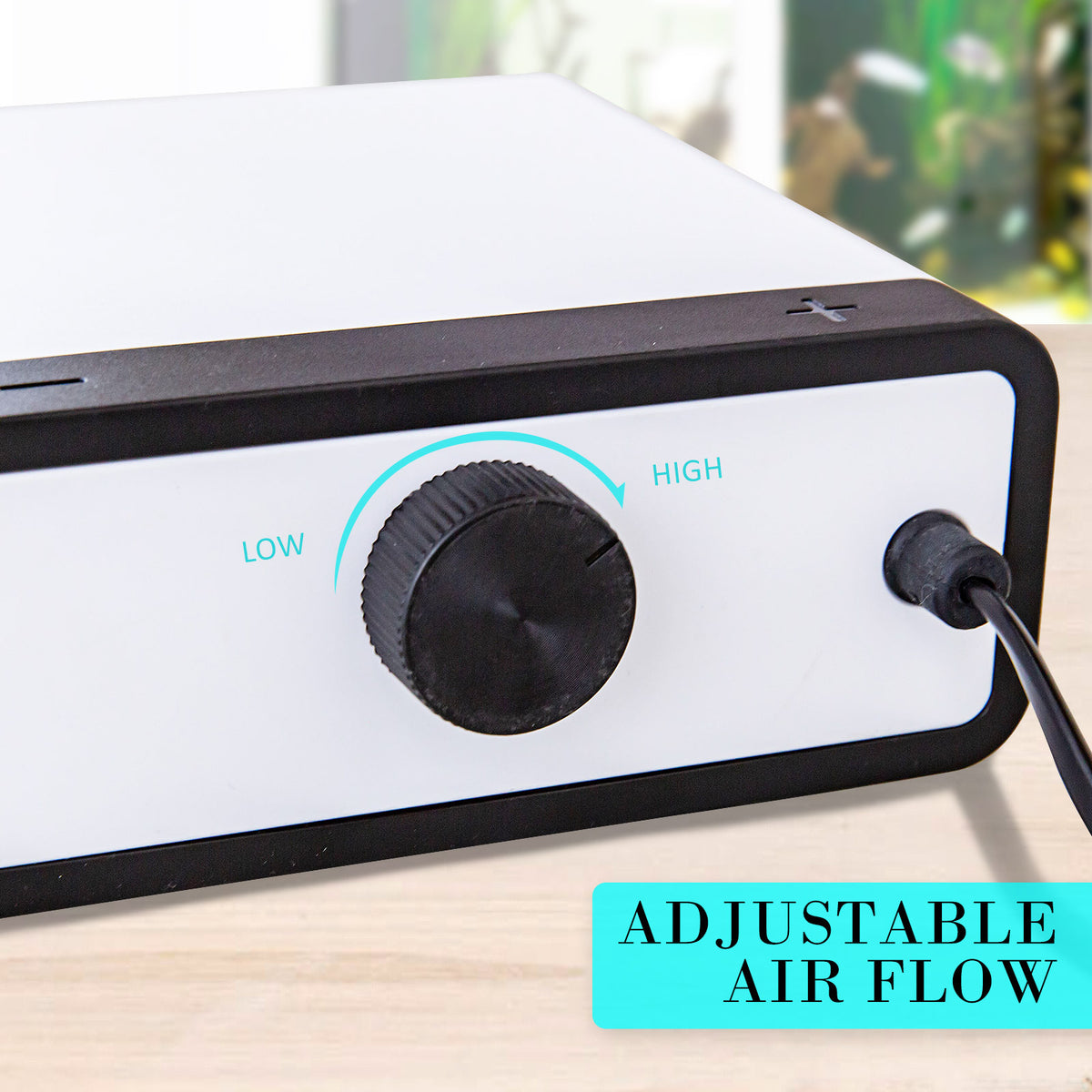 Dynamic Power White Aquarium Air Pump | Oxygen Hydroponic (4 Outlet, 670L/H, 8W)