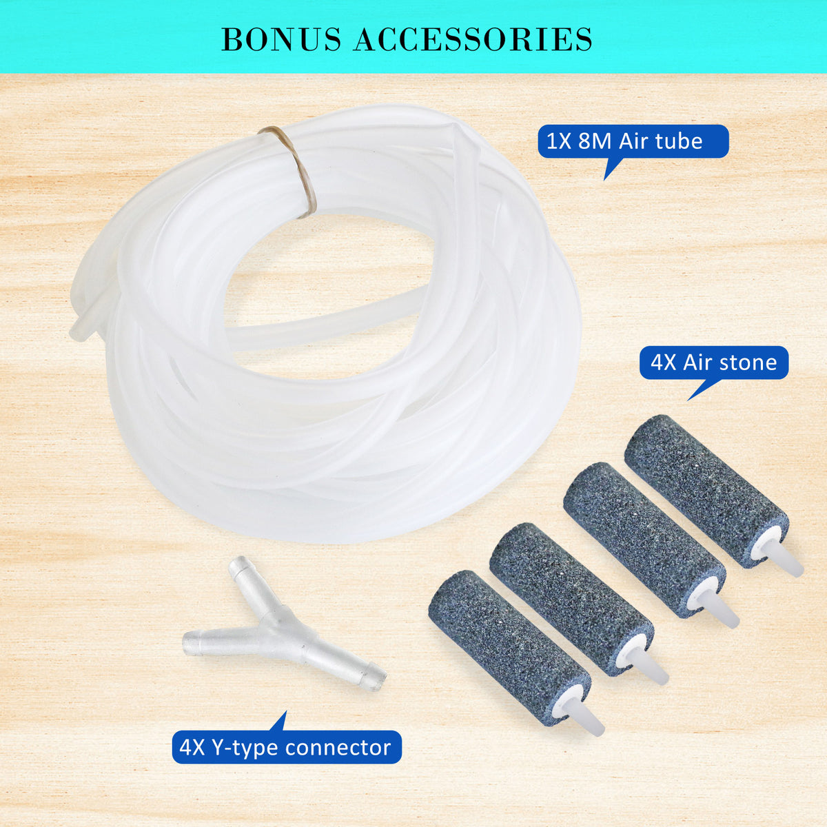 Dynamic Power White Aquarium Air Pump | Oxygen Hydroponic (4 Outlet, 670L/H, 8W)