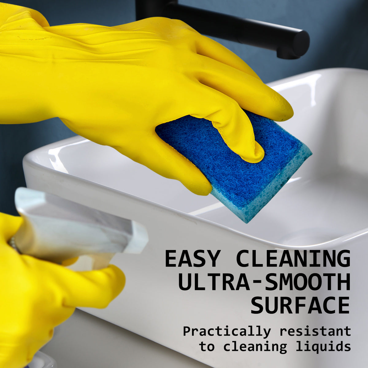 Muriel 42 x 42 x 15cm White Ceramic Bathroom Basin Vanity Sink Square Above Counter Top Mount Bowl - The Hippie House