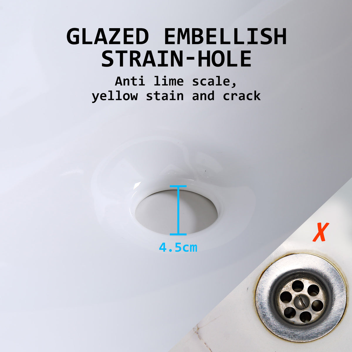 Muriel 42 x 42 x 15cm White Ceramic Bathroom Basin Vanity Sink Square Above Counter Top Mount Bowl - The Hippie House